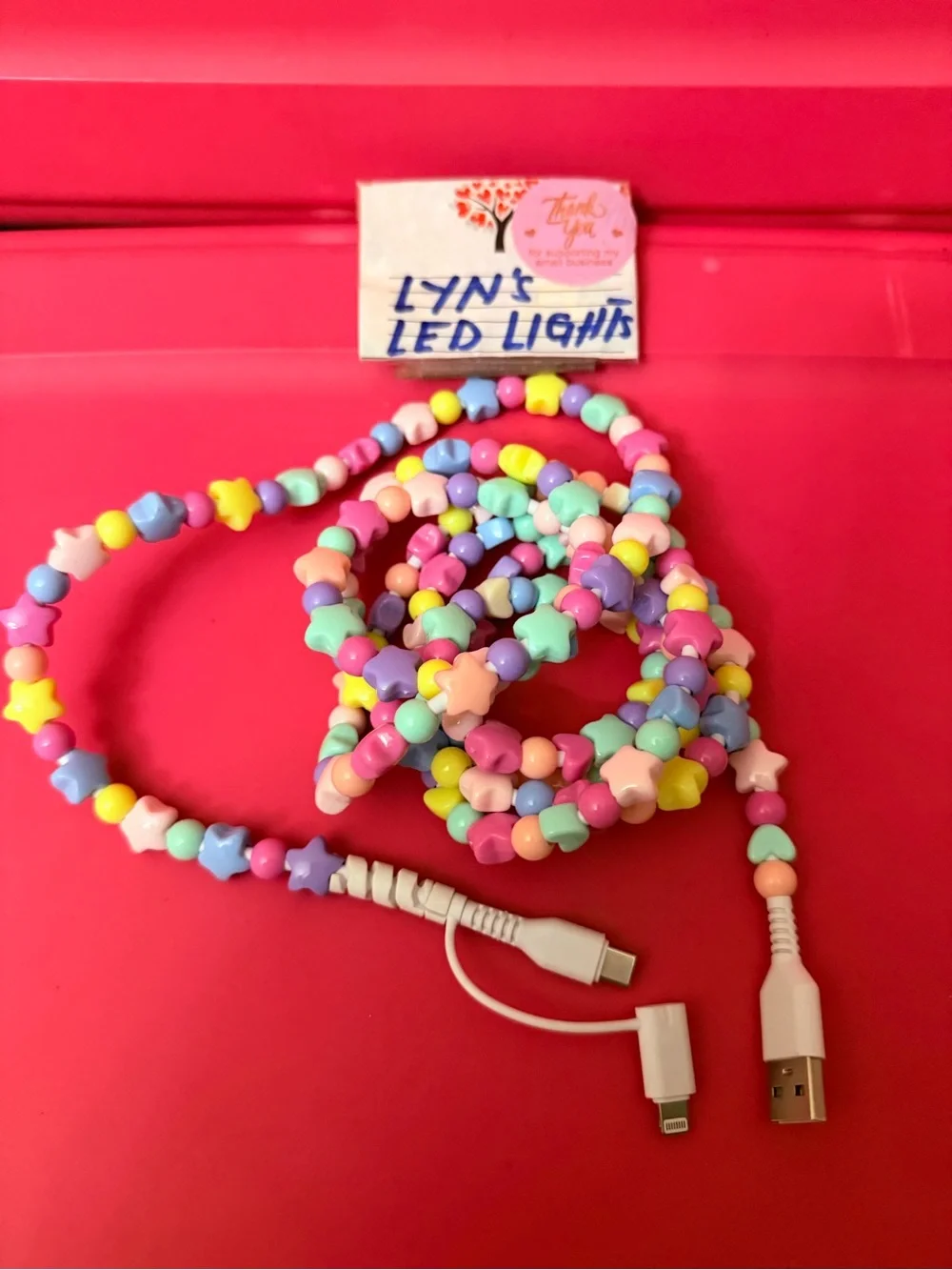 Beaded Multi Charging Cable 6.6ft